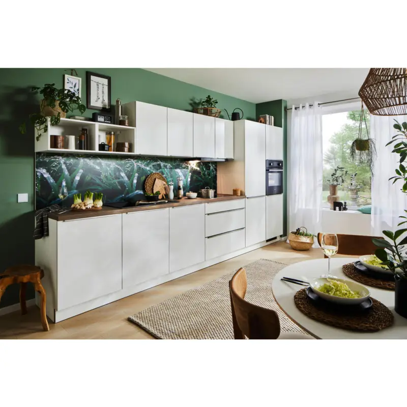 K&uuml;chenleerblock 390 cm in Wei&szlig;