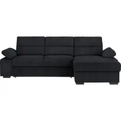 Ecksofa in Flachgewebe Anthrazit 258/166 cm