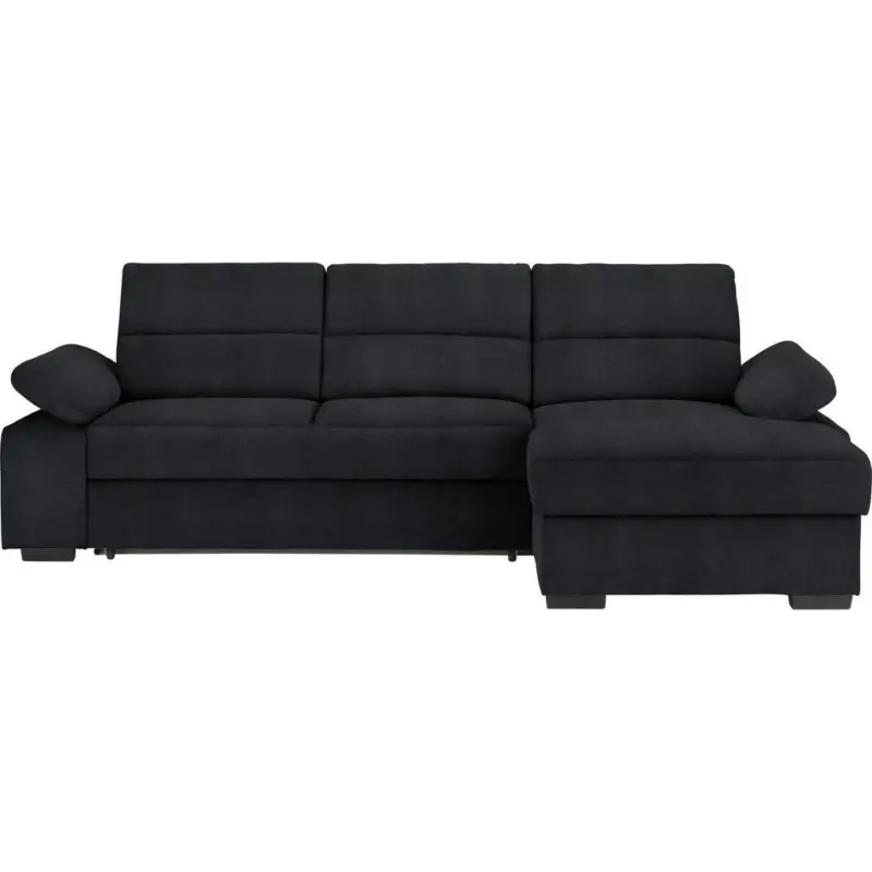 Ecksofa in Flachgewebe Anthrazit 258/166 cm