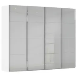 Schwebet&uuml;renschrank in Wei&szlig;, Seidengrau