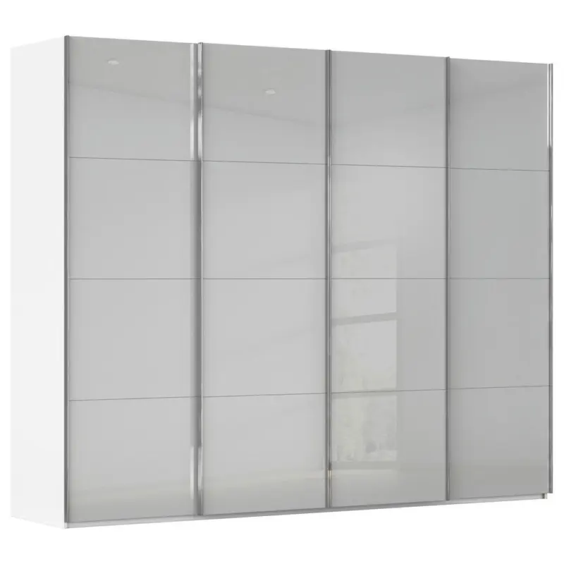 Schwebet&uuml;renschrank in Wei&szlig;, Seidengrau