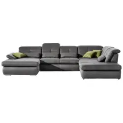 Wohnlandschaft in Mikrofaser Grau