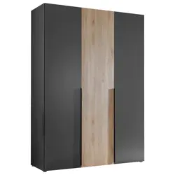 Kleiderschrank in Graphitfarben, Eichefarben