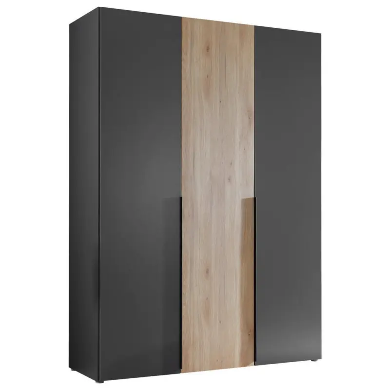 Kleiderschrank in Graphitfarben, Eichefarben