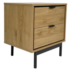 Nachtk&auml;stchen in Anthrazit, Eichefarben