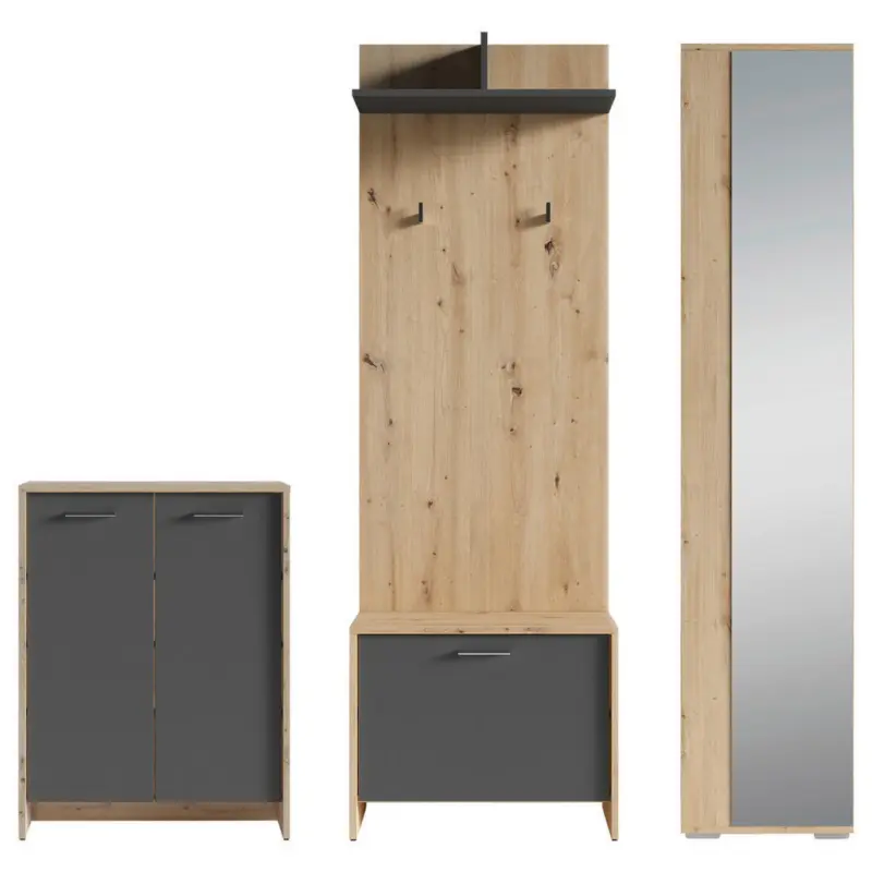 Garderobe 4-teilig in 40/184/35 cm