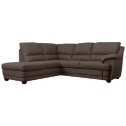 Ecksofa in Lederlook Braun 225/245 cm