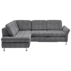 Ecksofa in Webstoff Graubraun 210/242 cm