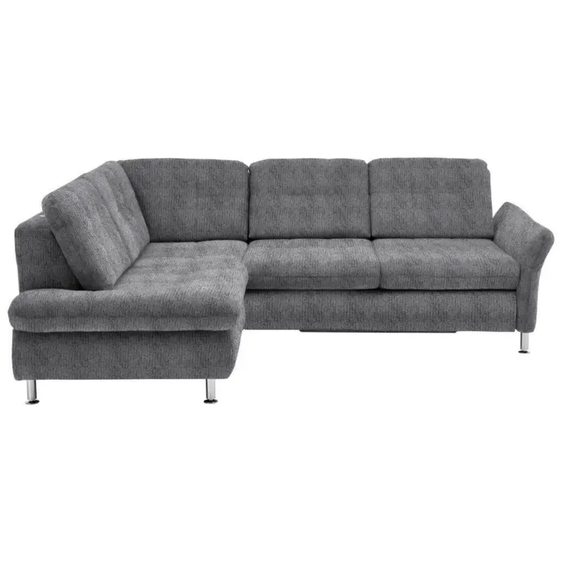 Ecksofa in Webstoff Graubraun 210/242 cm