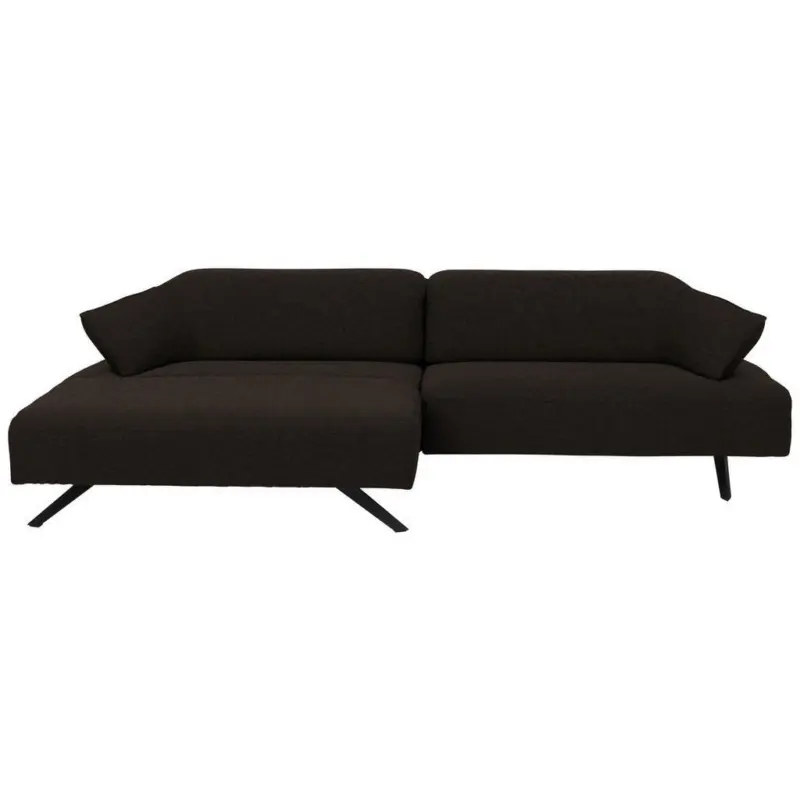 Ecksofa in Struktur Dunkelbraun 165/276 cm