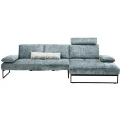 Ecksofa in Chenille Graublau 310/160 cm