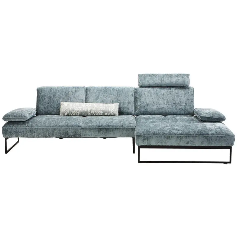Ecksofa in Chenille Graublau 310/160 cm