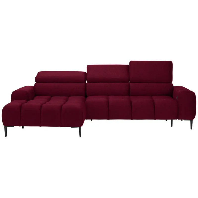 Ecksofa in Webstoff Rot 177/270 cm