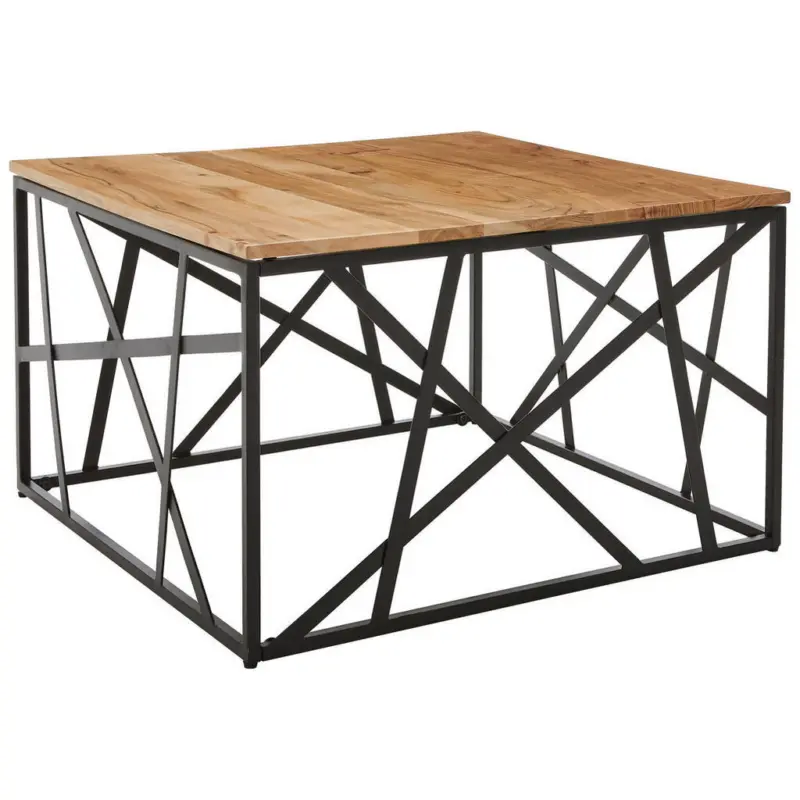 Couchtisch in Holz, Metall 70/43/70 cm