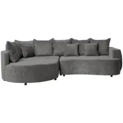 Ecksofa in Chenille Grau 194/307 cm