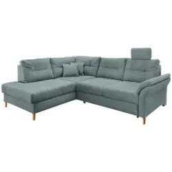 Ecksofa in Chenille Blau