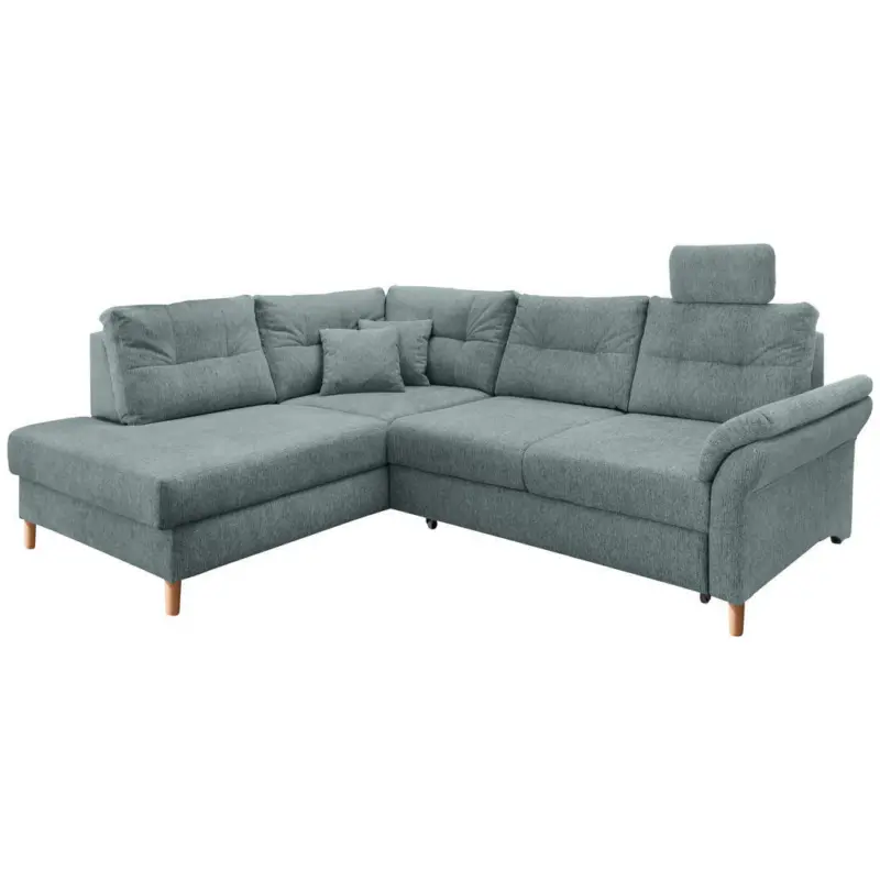 Ecksofa in Chenille Blau