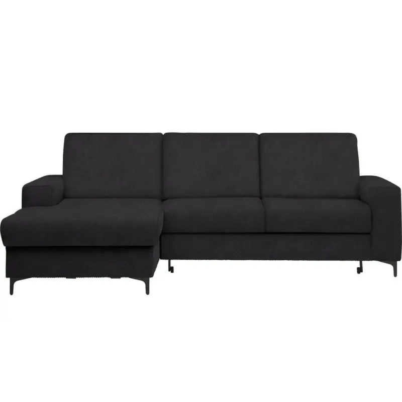 Ecksofa in Velours Anthrazit