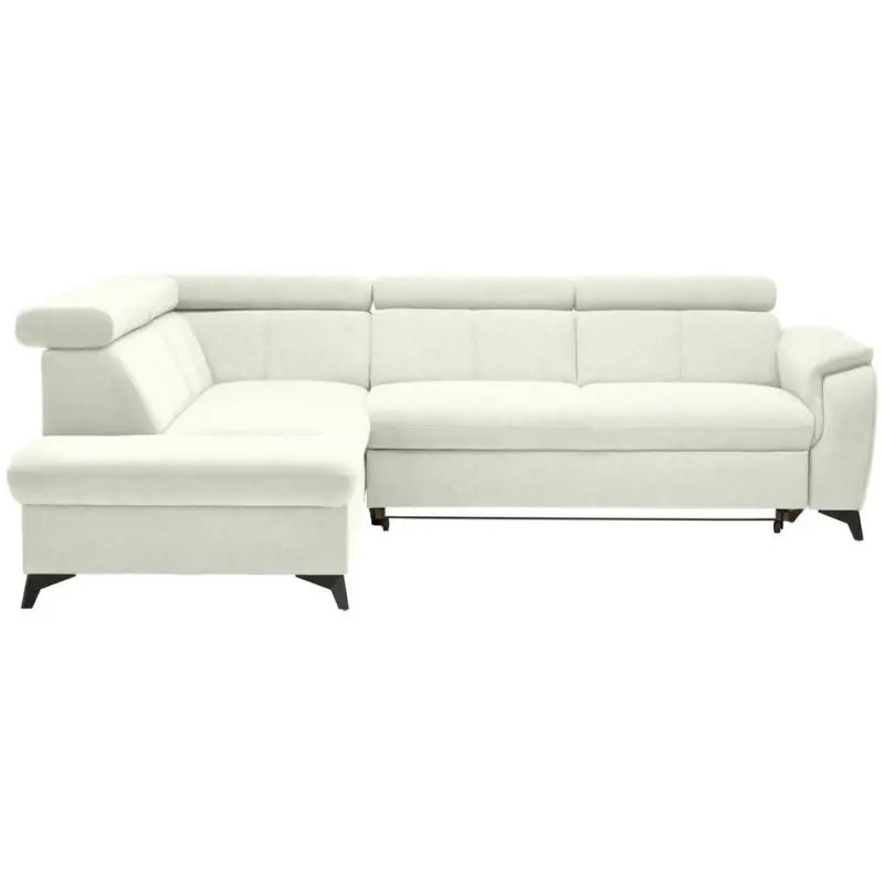 Ecksofa Prag in Teddystoff Wei&szlig;