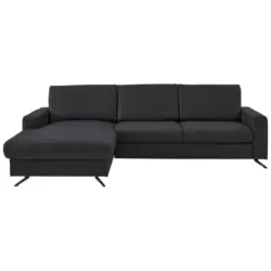 Ecksofa Beldomo premium in Echtleder Anthrazit 165/267 cm