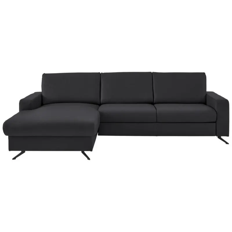 Ecksofa Beldomo premium in Echtleder Anthrazit 165/267 cm