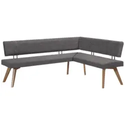 Eckbank 190/180 cm in Grau, Wildeiche