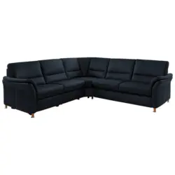 Ecksofa in Echtleder Dunkelblau 262/262 cm