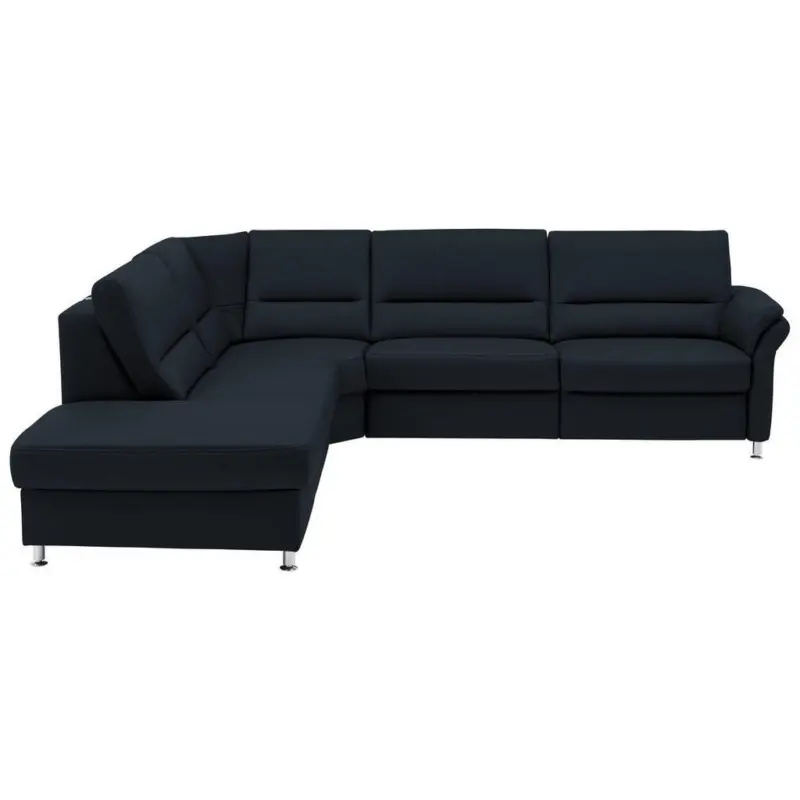 Ecksofa in Echtleder Dunkelblau 249/288 cm