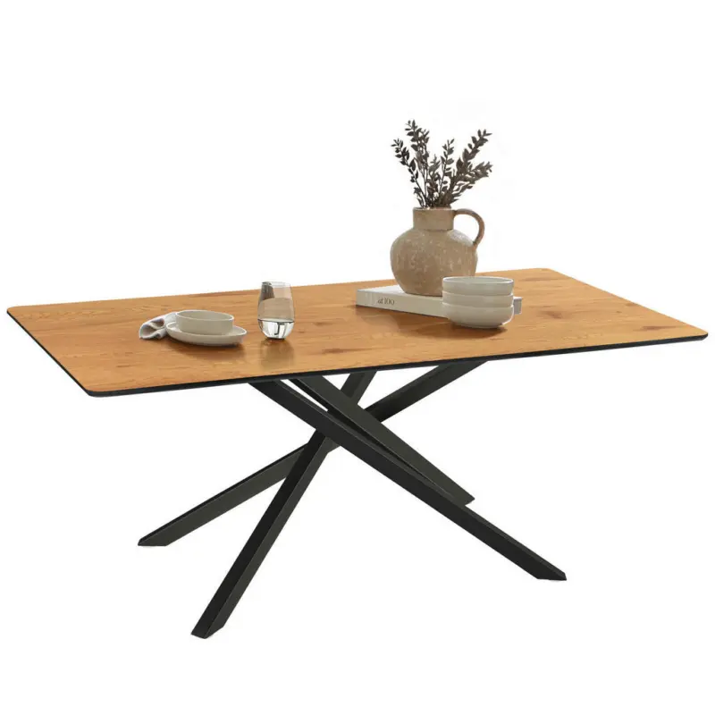 Esstisch in Metall, Holzwerkstoff 180/90/75 cm