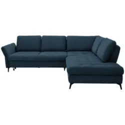 Ecksofa in Struktur Blau 288/233 cm