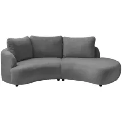 Ecksofa in Mikrofaser Anthrazit 139/250 cm