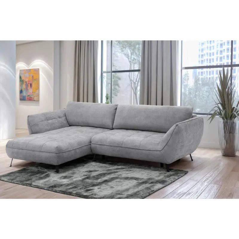 Ecksofa Samoa in Struktur Grau 187/282 cm