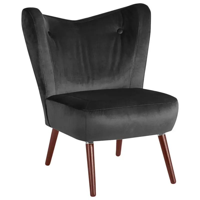 Sessel in Samt, Velours Anthrazit