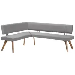 Eckbank 160/220 cm in Hellgrau, Wildeiche