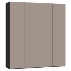 Dreht&uuml;renschrank in Schwarz, Hellbraun