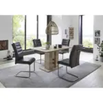 XXXLutz Lauterach - Ihr M&ouml;belhaus bei Bregenz Tischgruppe in Metall, Textil, Holzwerkstoff Anthrazit, Eichefarben