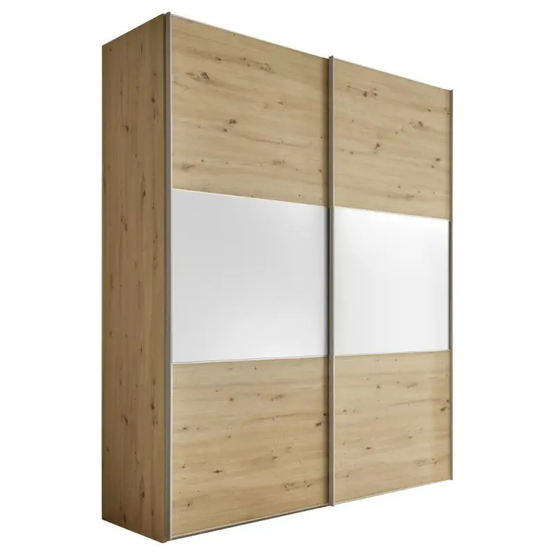 Schwebet&uuml;renschrank in Wei&szlig;, Eiche Artisan