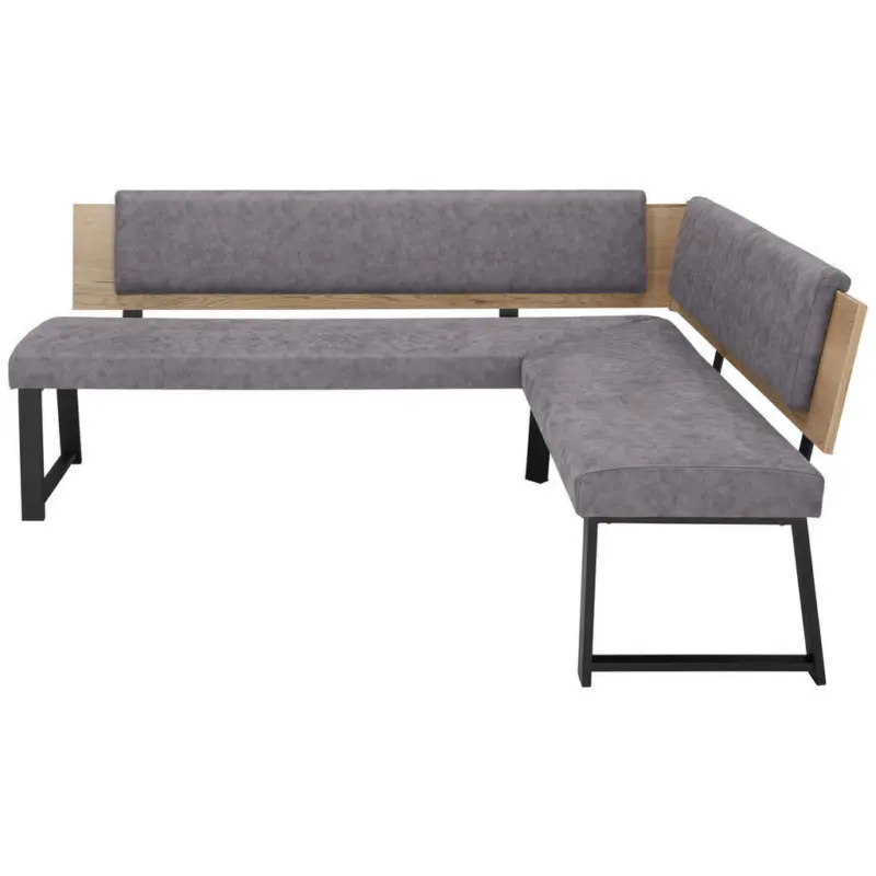 Eckbank 170/160 cm in Grau, Schwarz, Eichefarben