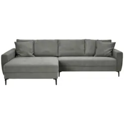 Ecksofa in Cord Grau 174/283 cm