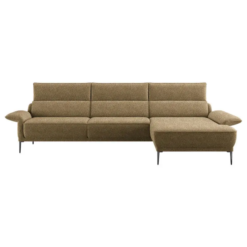 Ecksofa in Boucl&eacute; Hellbraun 330/186 cm