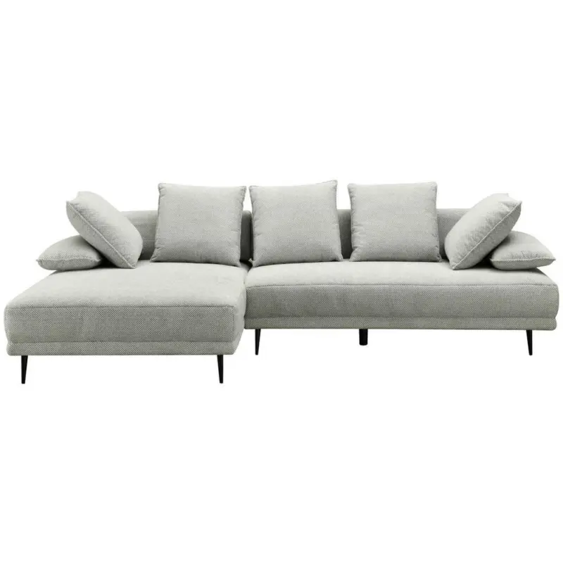 Ecksofa in Mikrofaser Hellgrau 171/282 cm