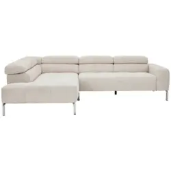 Ecksofa in Flachgewebe Naturfarben 224/282 cm