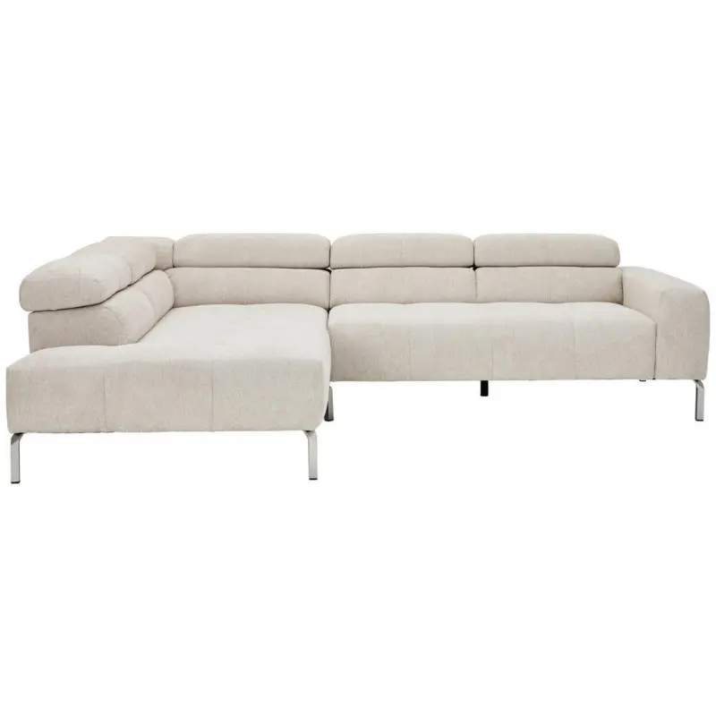 Ecksofa in Flachgewebe Naturfarben 224/282 cm