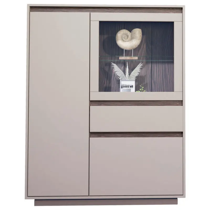 Highboard Nussbaumfarben, Kaschmir 110/141/41 cm