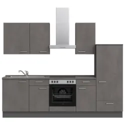 K&uuml;chenleerblock 270 cm in Schieferfarben