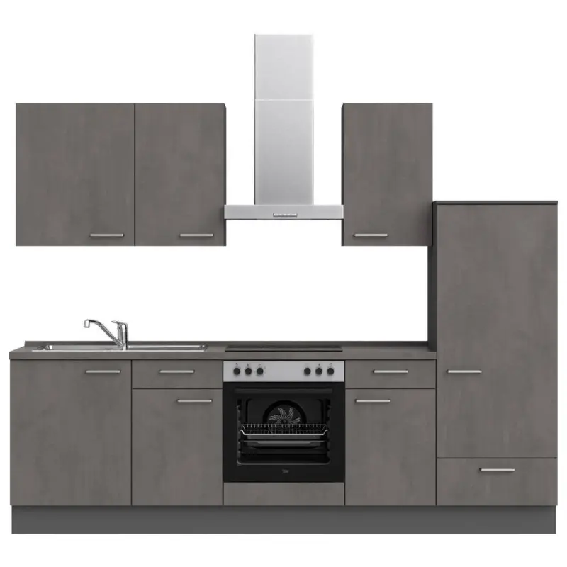 K&uuml;chenleerblock 270 cm in Schieferfarben