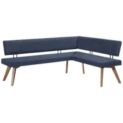 Eckbank 220/200 cm in Dunkelblau, Wildeiche