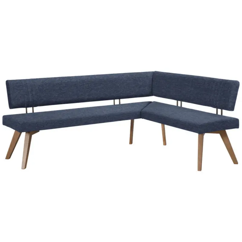 Eckbank 220/200 cm in Dunkelblau, Wildeiche