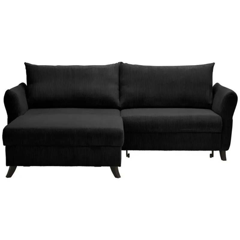 Ecksofa in Cord Schwarz