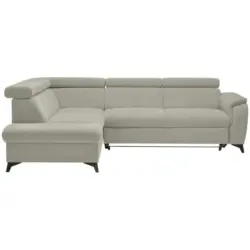 Ecksofa Prag in Webstoff Hellgrau